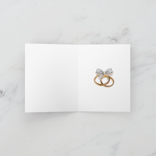 Zwart-wit paar ring bruiloft kaart (Binnen)