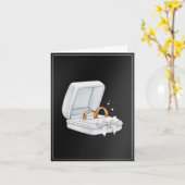 Zwart-wit paar ring bruiloft kaart (Gele Bloem)