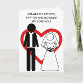 Zwart-wit paar trouwdag gefeliciteerd kaart (Voorkant)