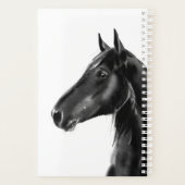 Zwart-wit paard gepersonaliseerd planner (Achterkant)