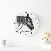 Zwart-wit paard grote klok (Huis)