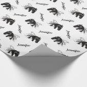 Zwart wit paard hoofd cadeaupapier (Hoek)