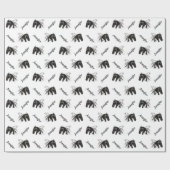 Zwart wit paard hoofd cadeaupapier (Vlak)