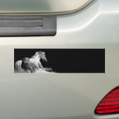 Zwart-wit paard in actie bumpersticker (Op auto)