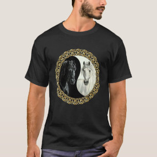 Zwart-wit paard  Laat ze weten dat je van paarden  T-shirt