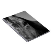 Zwart Wit Paard Oog Kunstwerk Notitieboek (Rechterzijde)