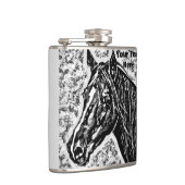 Zwart-wit Paard Portret Paardenkunst Heupfles (Rechts)