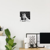 Zwart-wit paard poster (Thuiskantoor)
