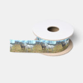 Zwart wit paard satijnen lint (Spoel)
