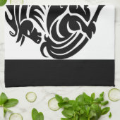 Zwart-wit paard theedoek (Gevouwen)