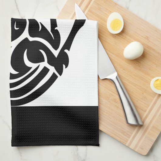 Zwart-wit paard theedoek (Quarter Fold)