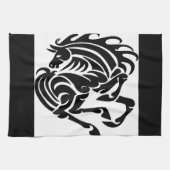 Zwart-wit paard theedoek (Horizontaal)