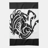 Zwart-wit paard theedoek (Verticaal)