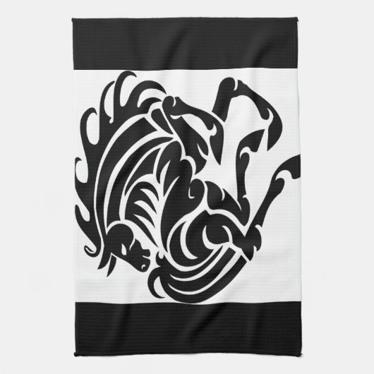 Zwart-wit paard theedoek (Verticaal)