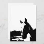 Zwart & Wit Paard Uitnodiging (Voorkant / Achterkant)