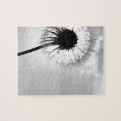 Zwart wit Paardebloem Black and White Dandelion Legpuzzel (Horizontaal)