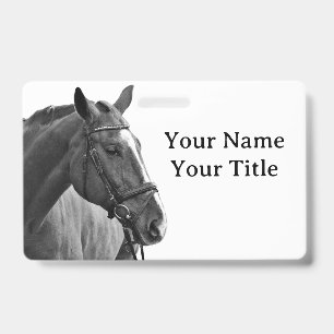 Zwart-wit Paarden ID Badge