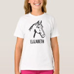 Zwart-wit paardenliefhebber T-shirt<br><div class="desc">Vertel de wereld hoeveel je van paarden houdt met dit chique zwart-wit t-shirt. Pas de voorkant aan met jouw naam, of voeg iets toe aan de achterkant! De strakke lijnen en het eenvoudige ontwerp maken dit T-shirt iets dat je steeds opnieuw kunt draag. Geniet ervan!</div>