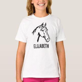 Zwart-wit paardenliefhebber T-shirt