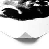 Zwart Wit Paardentekening Artwork Poster (Hoek)