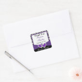 Zwart Wit Paarse Damask 1,5" Bruiloft Sticker 3 (Envelop)