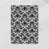 Zwart, wit, Paarse Damask Hearts Enclosure Kaart (Achterkant)