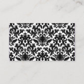 Zwart, wit, Paarse Damask Hearts Place Card Plaatskaartje (Achterkant)