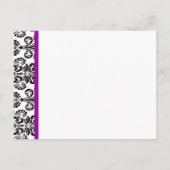 Zwart Wit Paarse Damask Save Date Briefkaart (Achterkant)