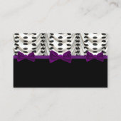 Zwart Wit Paarse Draped Polka Dots Tafel Plaatskaartje (Achterkant)