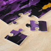 Zwart Wit Paarse Gele Bos Reflectie Legpuzzel (Zijkant)