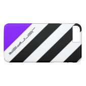 Zwart, Wit, Paarse Streep Douane met Naam Case-Mate iPhone Case (Achterkant (Horizontaal))