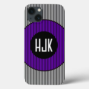 ZWART & WIT PAARSE STREEP & monogram telefoonhoesj Case-Mate iPhone Case