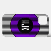 ZWART & WIT PAARSE STREEP & monogram telefoonhoesj Case-Mate iPhone Case (Achterkant (horizontaal))