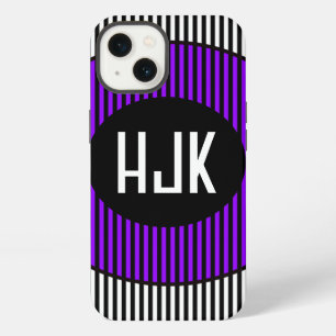 ZWART & WIT PAARSE STREEP & monogram telefoonhoesj iPhone 13 Hoesje