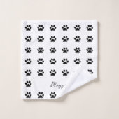 Zwart wit pagina Afdrukpatroon monogram Aangepaste Bad Handdoek (Wasdoekje)