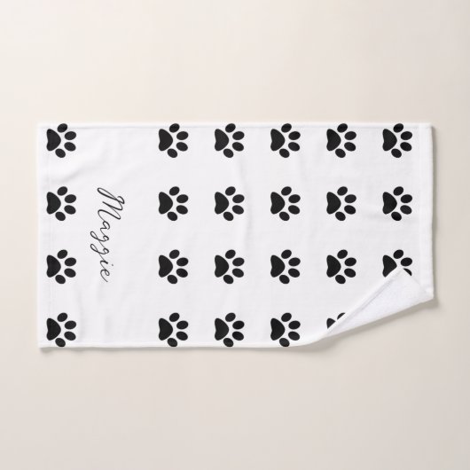 Zwart wit pagina Afdrukpatroon monogram Aangepaste Bad Handdoek (Handdoek)