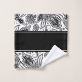 Zwart-wit paisley badhanddoekenset bad handdoek (Wasdoekje)