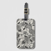 Zwart-wit paisley bagagelabel (Voorkant (verticaal))
