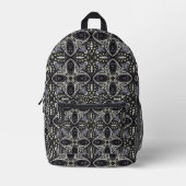 Zwart & Wit Paisley Bedrukte Rugzak (Voorkant)