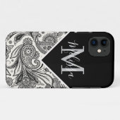 Zwart-wit paisley    Case-Mate iPhone case (Achterkant (horizontaal))