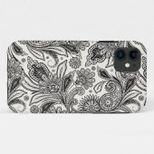 Zwart-wit paisley Case-Mate iPhone case (Achterkant (horizontaal))