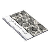 Zwart-wit paisley gepersonaliseerd notitieboek (Rechterzijde)