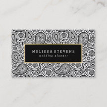 Zwart & Wit Paisley Goud Accent