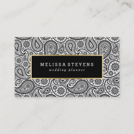 Zwart & Wit Paisley Goud Accent Visitekaartje