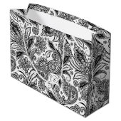 Zwart-wit paisley groot cadeauzakje (Achterkant Gekanteld)