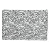 Zwart-wit Paisley Inked Art kussens Kussensloop (Achterkant-Links)