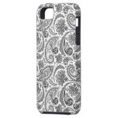 Zwart-wit Paisley Kant Retro Patroon Case-Mate iPhone Case (Achterkant Links)