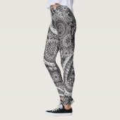 Zwart-wit paisley leggings (Links)