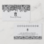 Zwart-wit paisley loyaliteitskaart klantenkaartje (Voorkant / Achterkant)