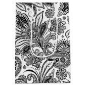 Zwart-wit paisley medium cadeauzakje (Achterkant)